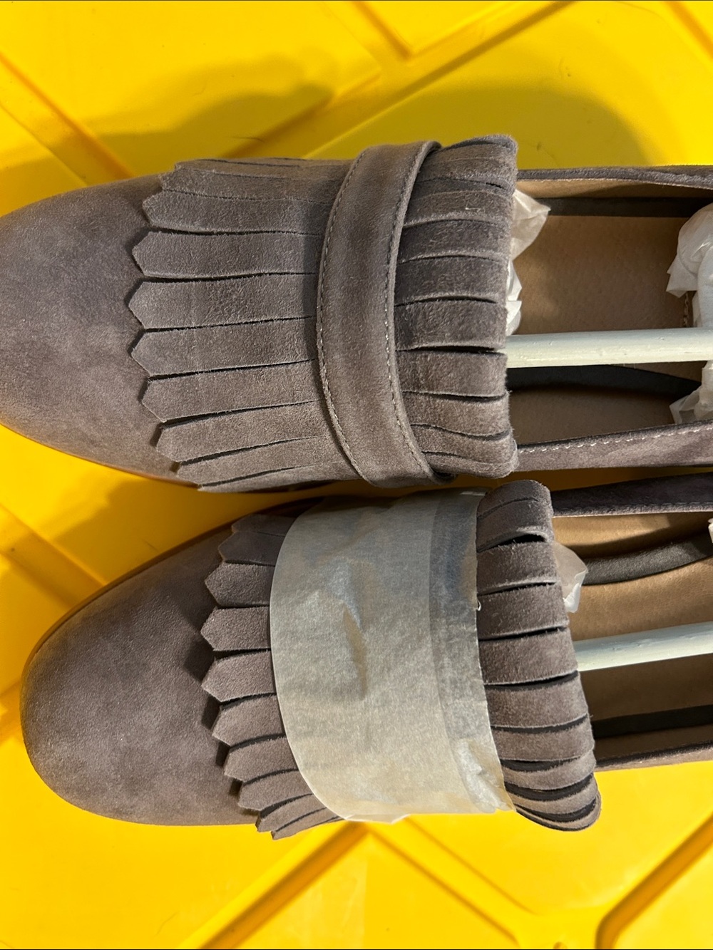 Steve Madden Gray Suede Fringe Loafers - Picture 6 of 6